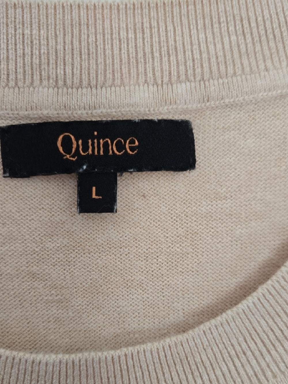 Quince Neutral Crewneck Sweater Cotton Blend Normcore Quiet Luxury Large - Picture 2 of 5